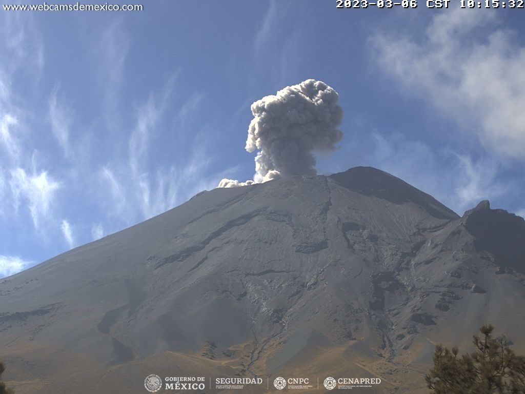 Popocatépetl registra 121 exhalaciones y un sismo volcanotectónico