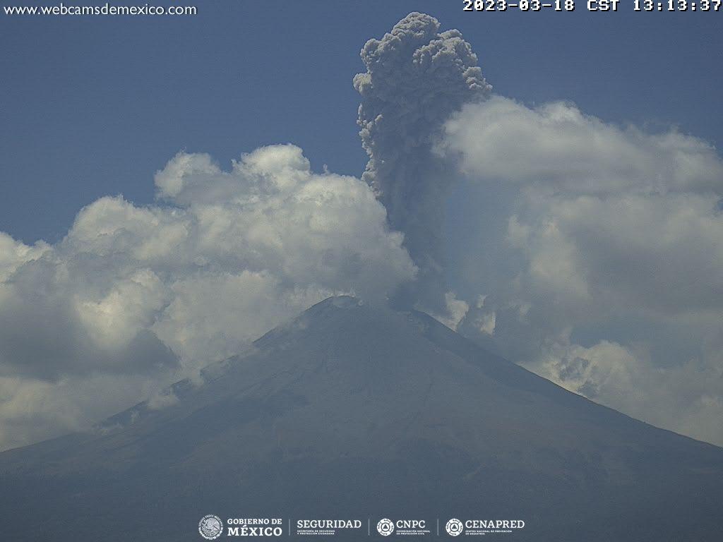 Popocatépetl registra 119 exhalaciones y 6 explosiones en 24 horas