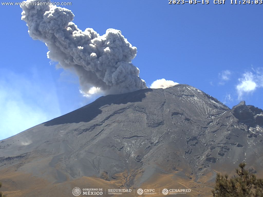 Popocatépetl registra 123 exhalaciones 4 explosiones