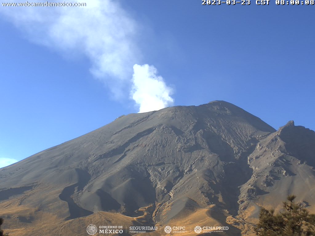 Popocatépetl registra 141 exhalaciones y dos explosiones