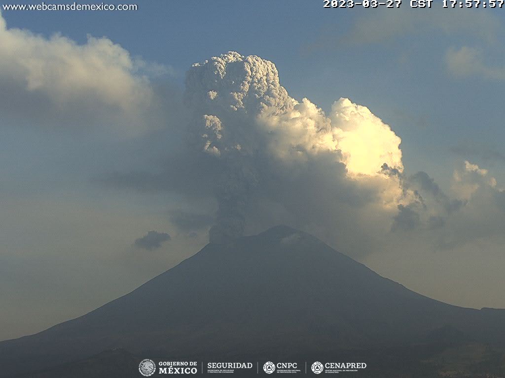 Popocatépetl registra 170 exhalaciones y dos explosiones