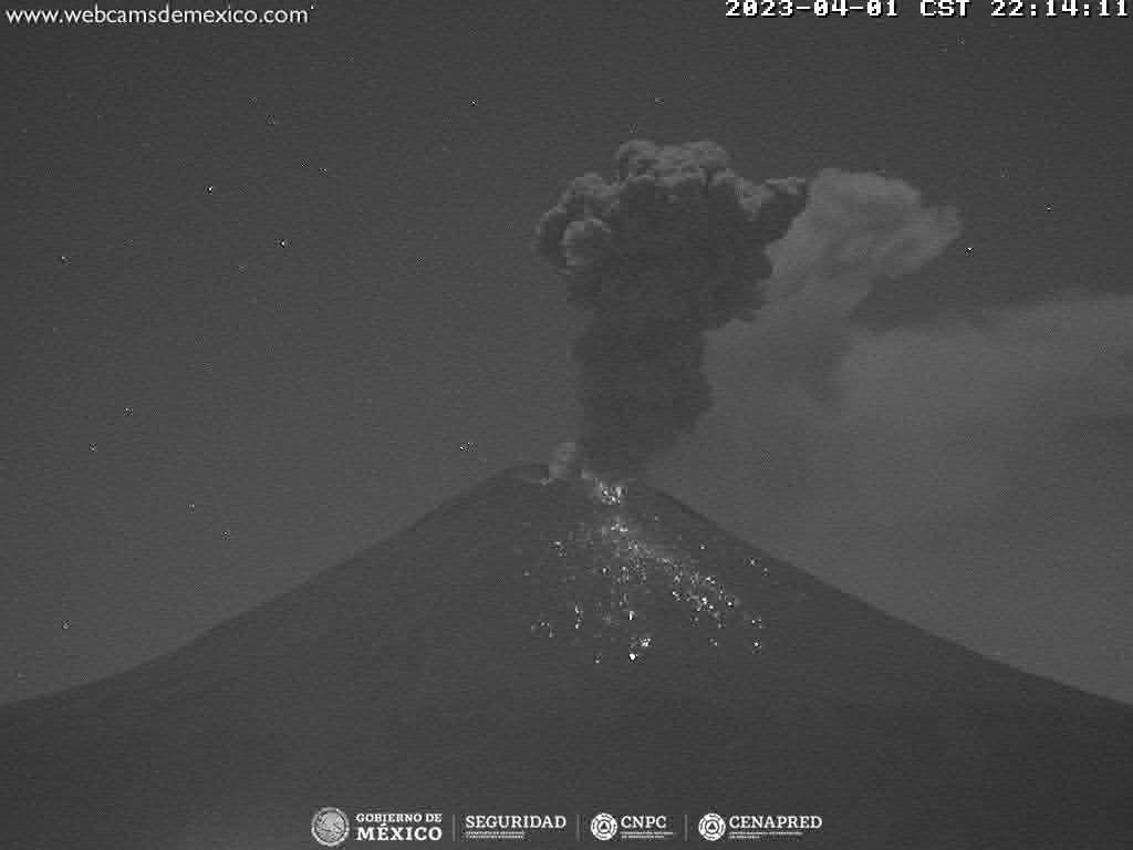 Popocatépetl registra 161 exhalaciones y 5 explosiones