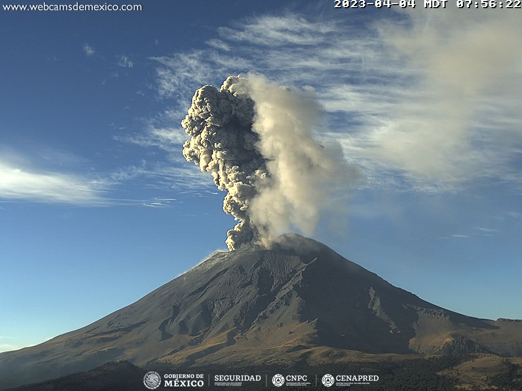 Incrementa actividad el Popocatépetl con 223 exhalaciones
