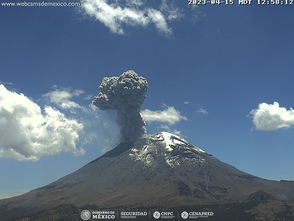 Popocatépetl registra 149 exhalaciones y 4 explosiones