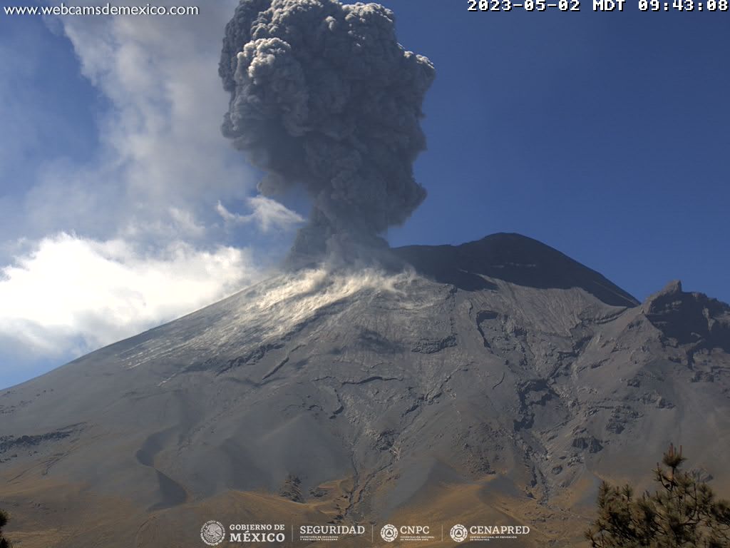 Popocatépetl registra 120 exhalaciones y 6 explosiones