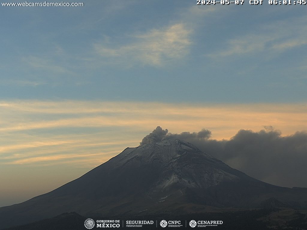 Popocatépetl, en calma; registra 38 exhalaciones en 24 horas