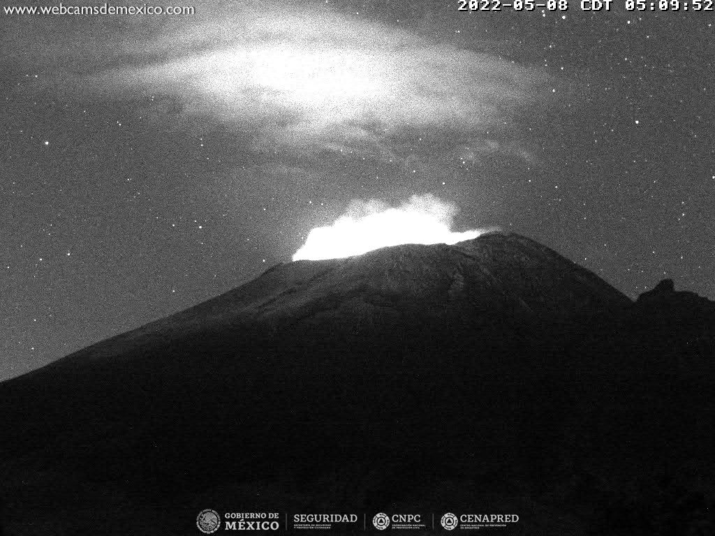 Registran 11 exhalaciones de baja intensidad en el Popocatépetl