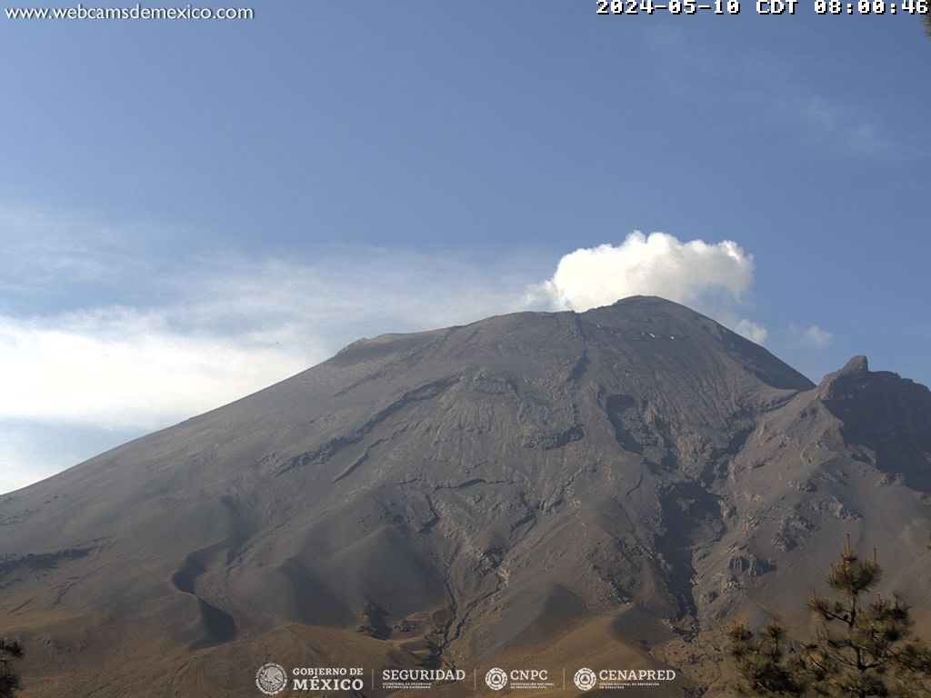 Popocatépetl registra 33 exhalaciones y 196 minutos de tremor