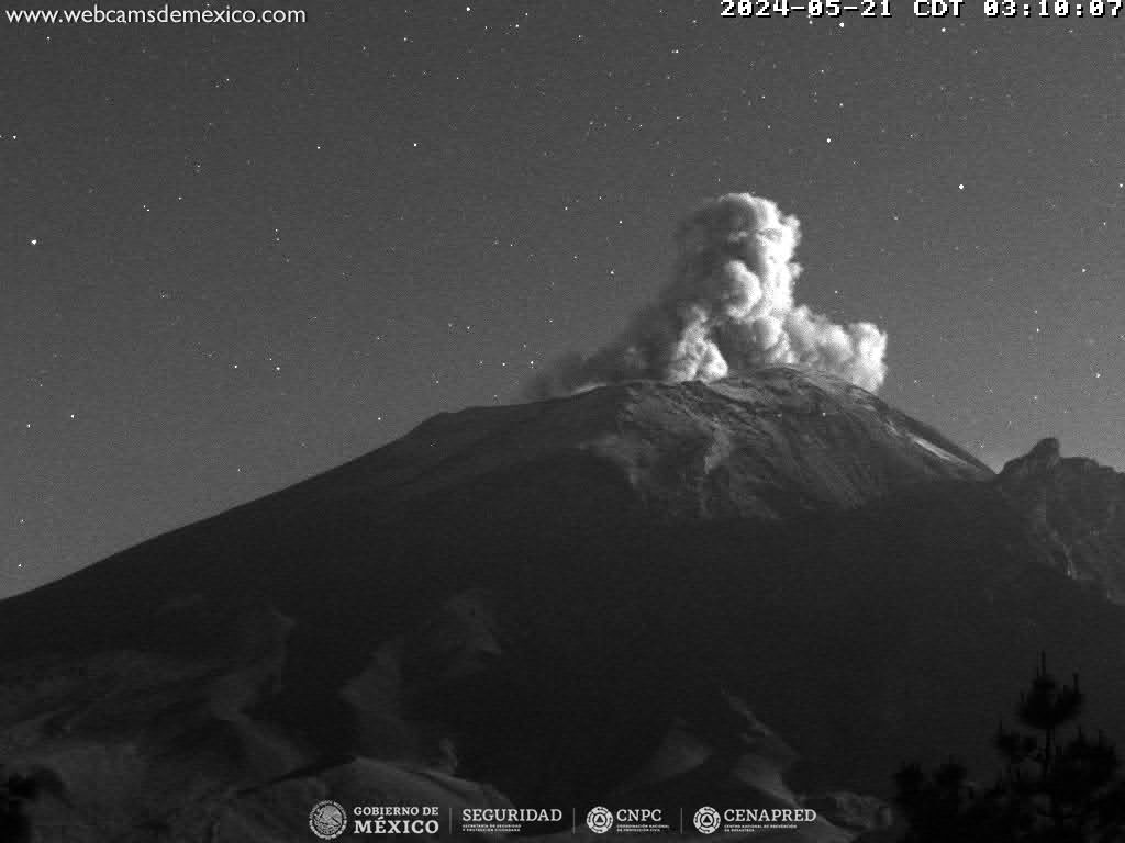 Popocatépetl registra 42 exhalaciones y 181 minutos de tremor