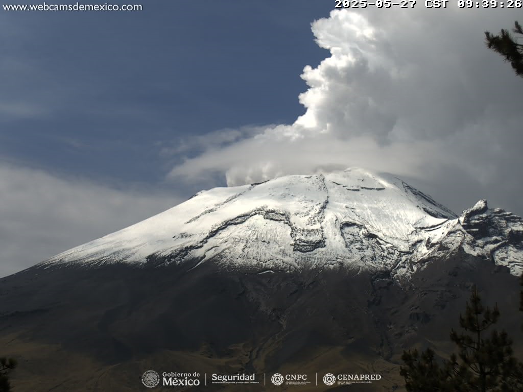 Aumenta a 59 las exhalaciones en el Popocatépetl