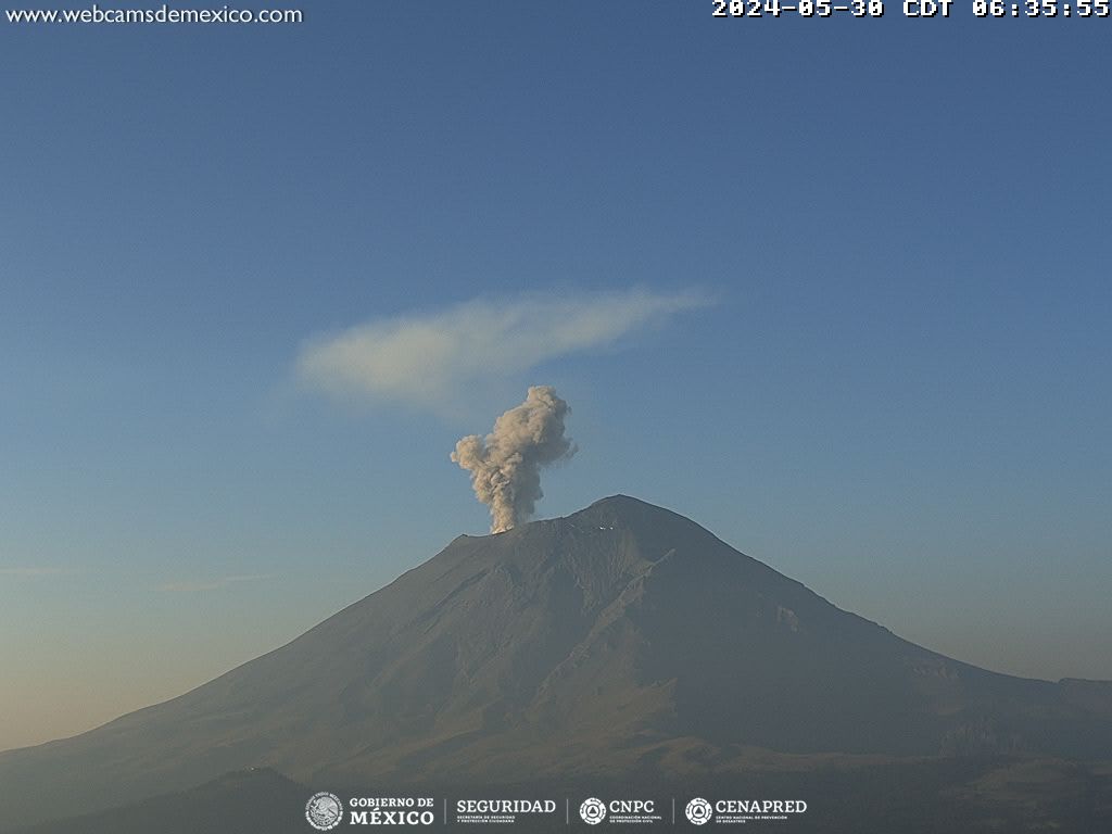 Popocatépetl, en calma con 9 exhalaciones y 537 minutos de tremor