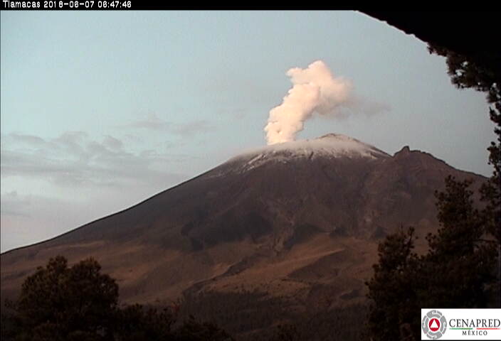 Detecta Cenapred sismos y exhalaciones del Popocatépetl