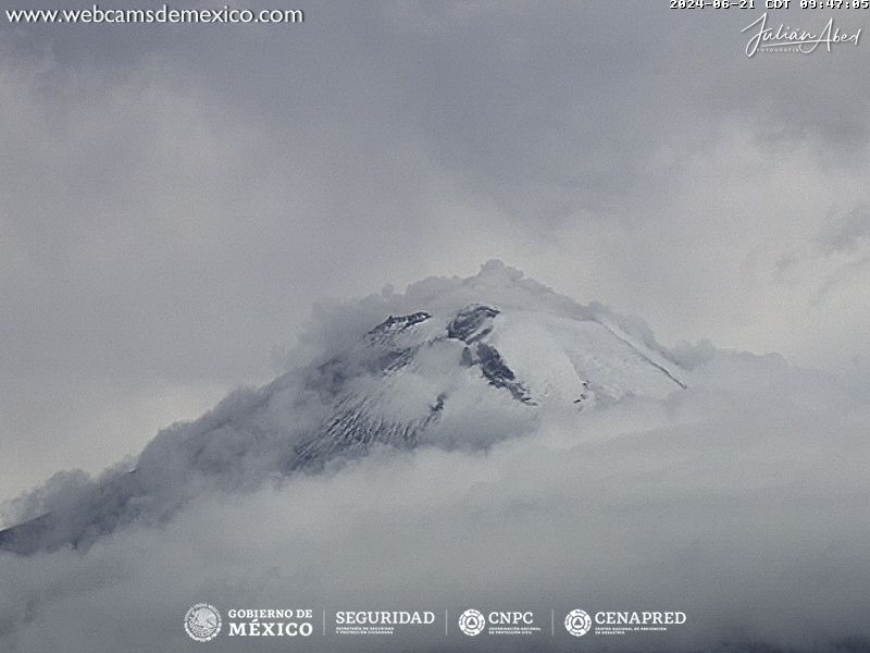 Popocatépetl registra 21 exhalaciones y 236 minutos de tremor