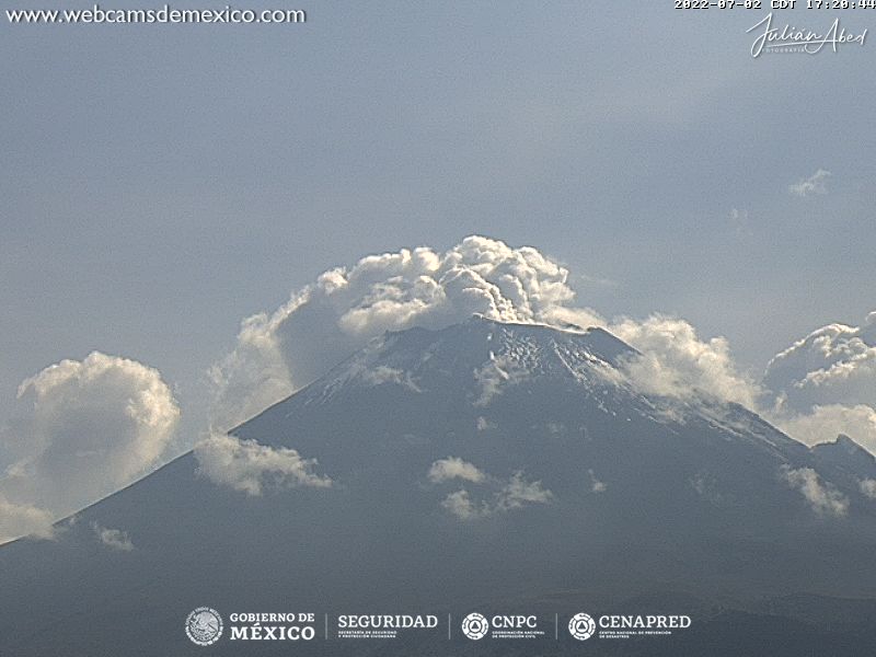Registran 23 exhalaciones en el Popocatépetl