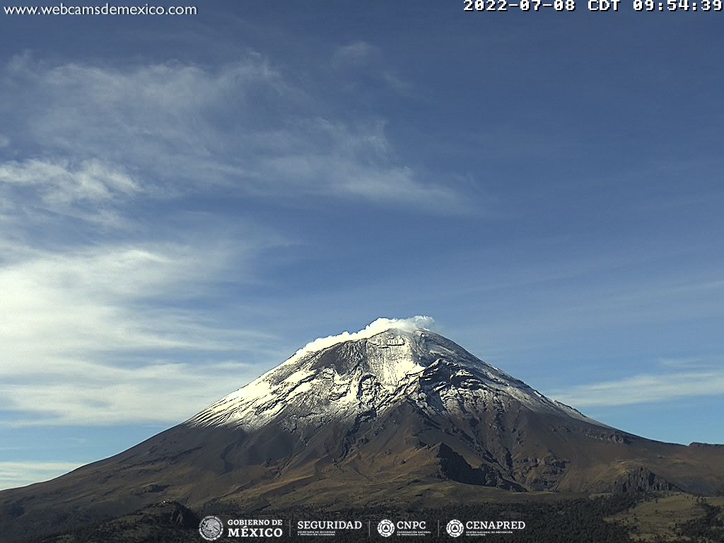 Registran 40 exhalaciones del Popocatépetl en 24 horas