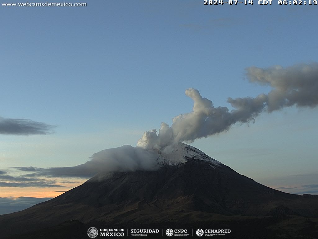 Popocatépetl solo registra 8 exhalaciones en 24 horas