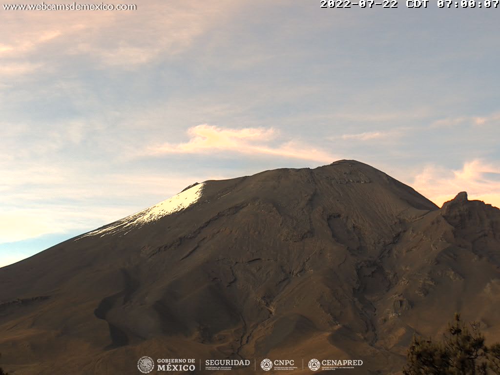 Popocatépetl registra 31 exhalaciones y 7 minutos de tremor