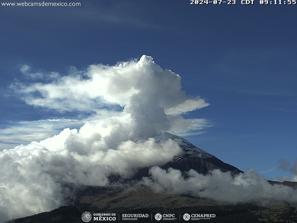 Popocatépetl registra 29 exhalaciones en 24 horas