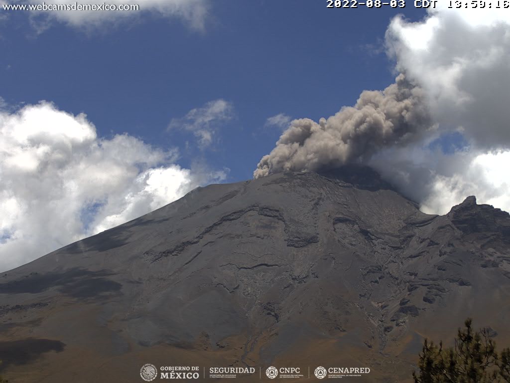 Popocatépetl sigue muy activo y registra 43 exhalaciones en 24 horas