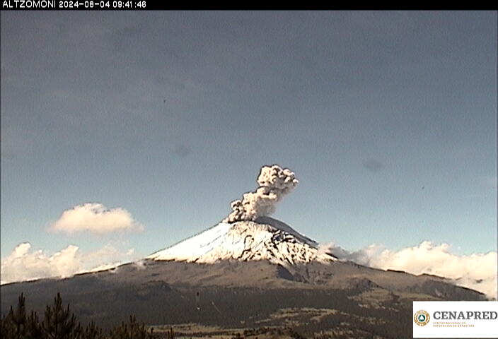 Popocatépetl registra 58 exhalaciones y 47 minutos de tremor