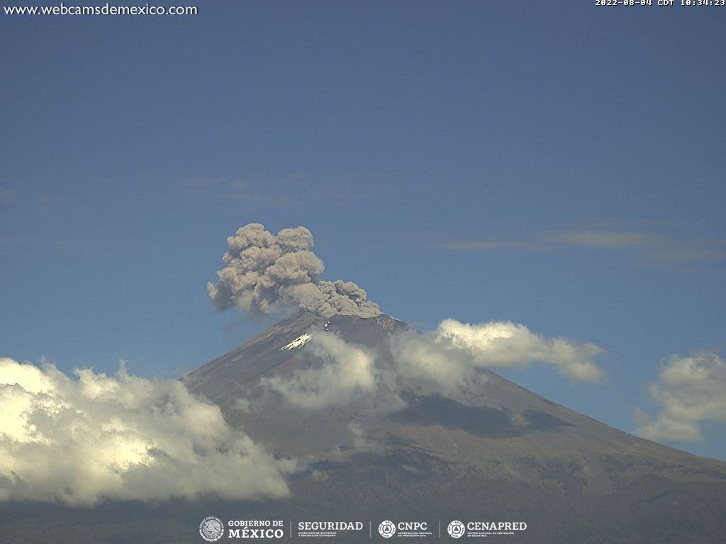 Popocatépetl registra 53 exhalaciones en 24 horas