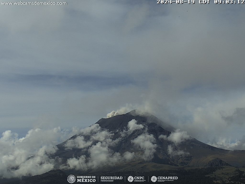 Aumenta actividad del Popocatépetl; registra 105 exhalaciones