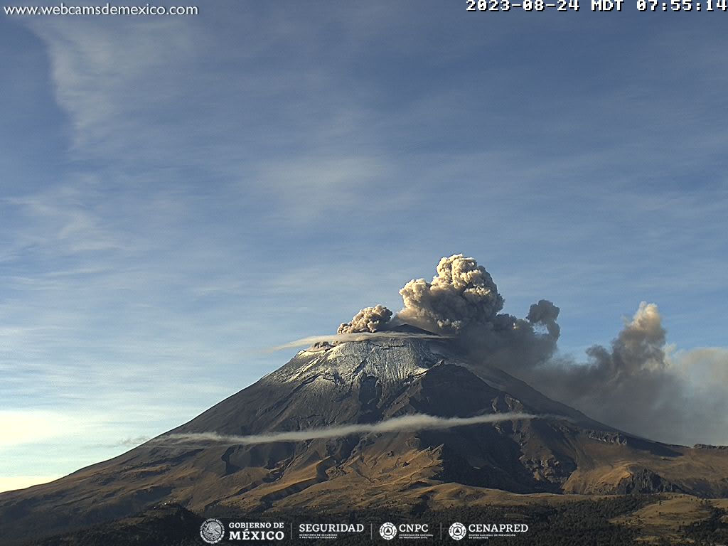 Popocatépetl incrementa su actividad a 113 exhalaciones en 24 horas
