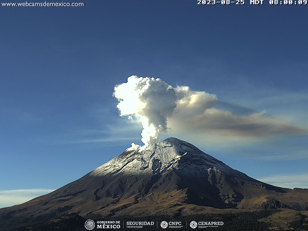 Actividad del Popocatépetl, al alza; se registran 23 exhalaciones