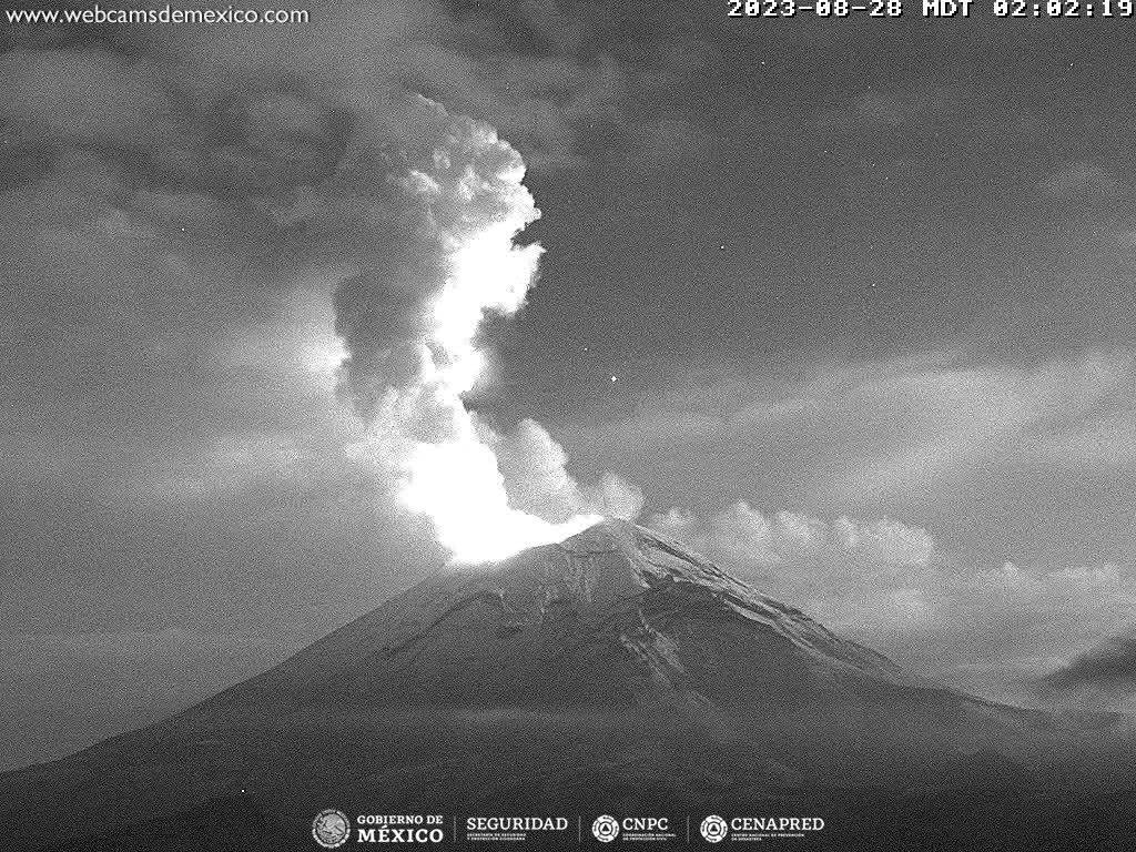 Baja actividad del Popocatépetl con 9 exhalaciones en 24 horas