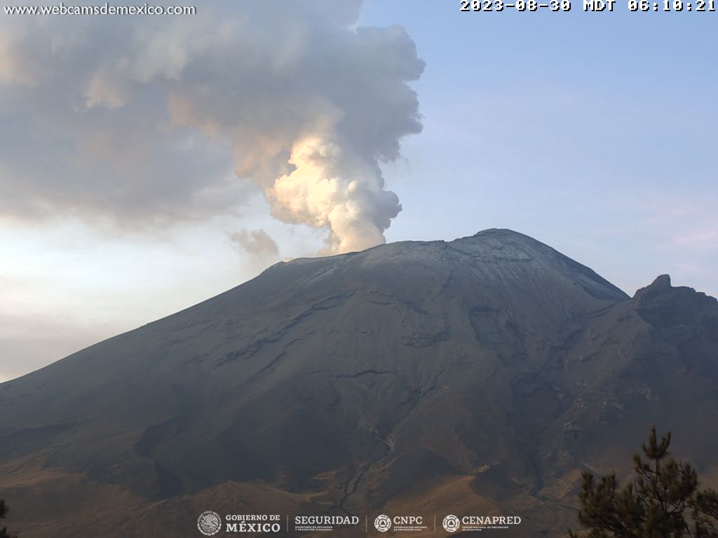 Popocatépetl registra 30 exhalaciones y un sismo volcanotectónico