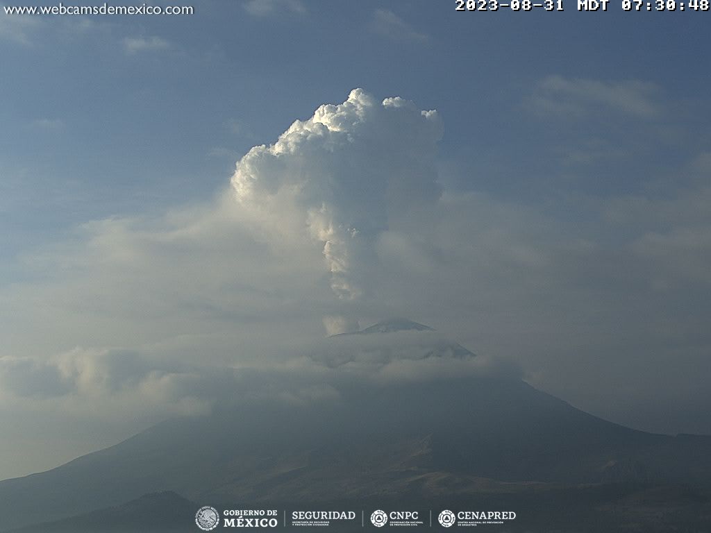 Popocatépetl registra 134 exhalaciones en 24 horas