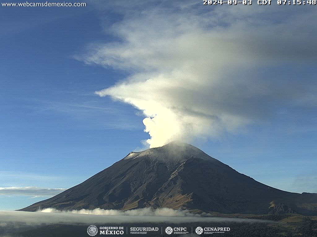 Popocatépetl registra 23 exhalaciones y 86 minutos de segmentos de tremor