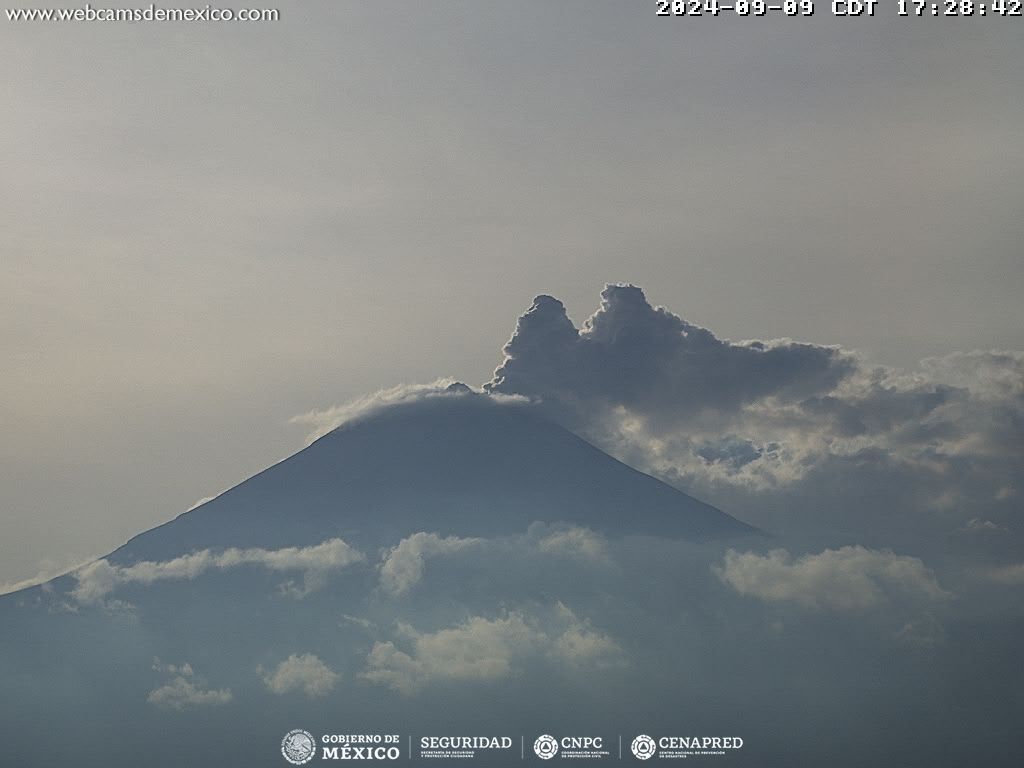 Popocatépetl registra 31 exhalaciones y 205 minutos de tremor