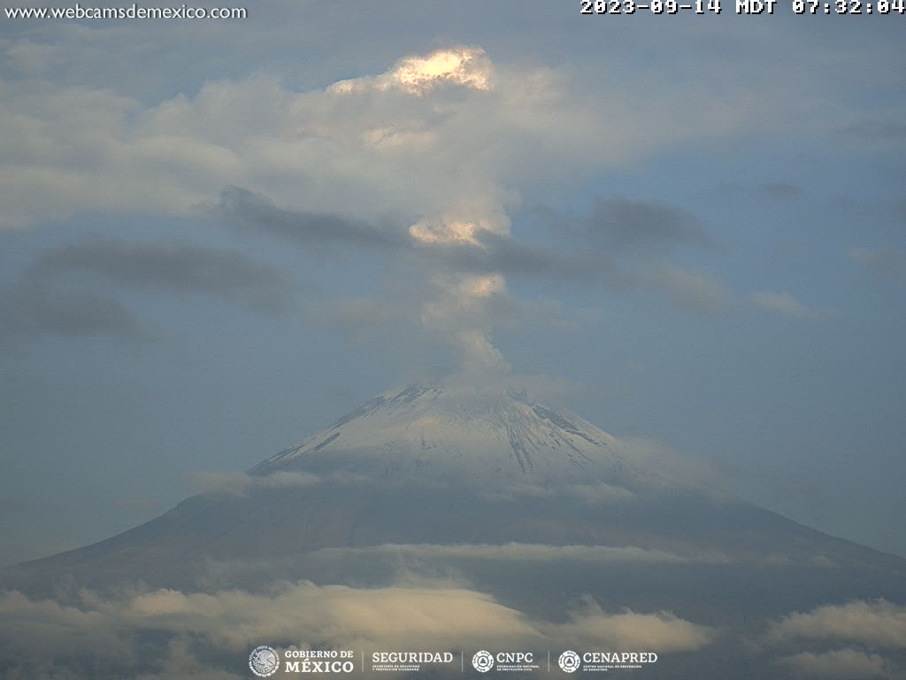 Popocatépetl registra 43 exhalaciones en 24 horas