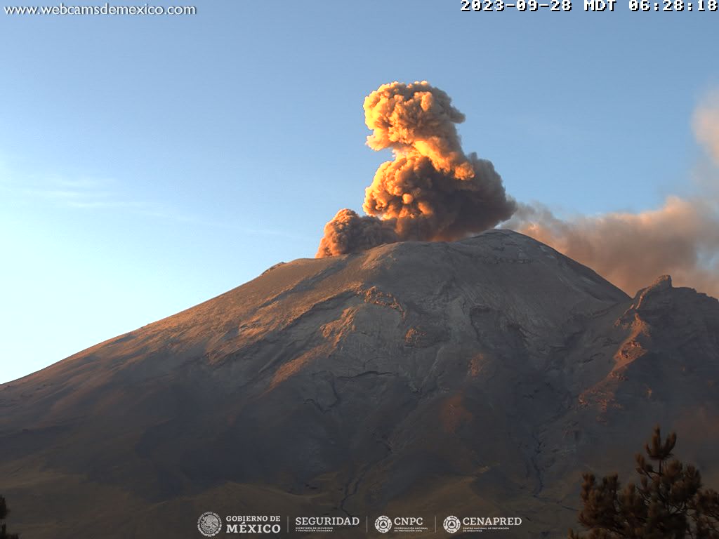  Popocatépetl sigue muy activo con 354 exhalaciones en 24 horas