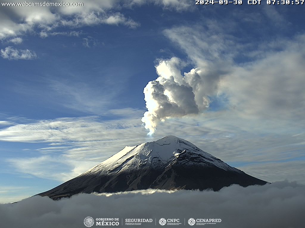 Popocatépetl registra 30 exhalaciones y 142 minutos de tremor