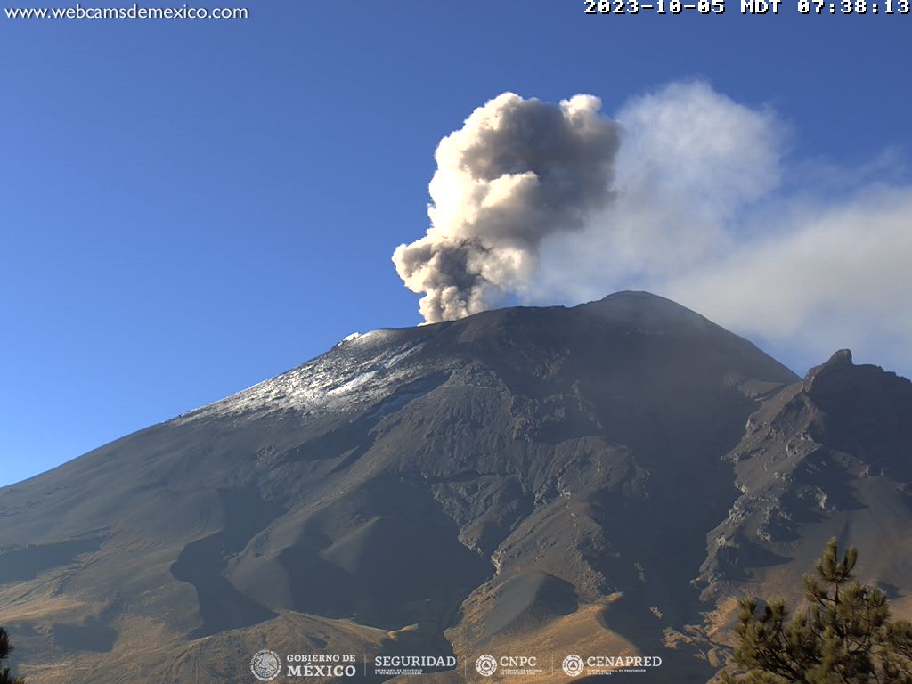 Popocatépetl registra 305 exhalaciones en 24 horas