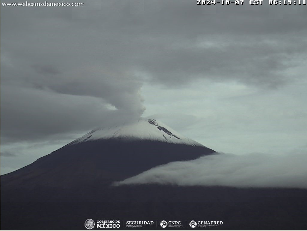 Popocatépetl registra 41 exhalaciones y 548 minutos de tremor