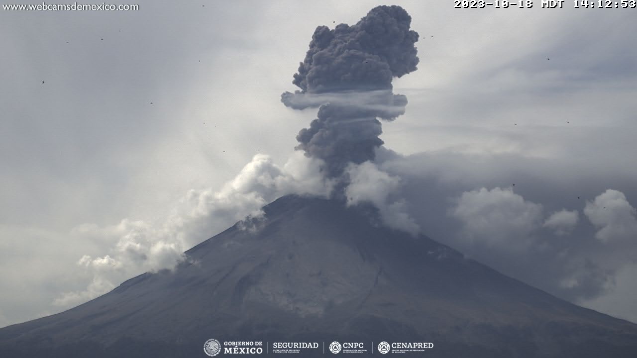 Popocatépetl registra 288 exhalaciones y minutos de tremor