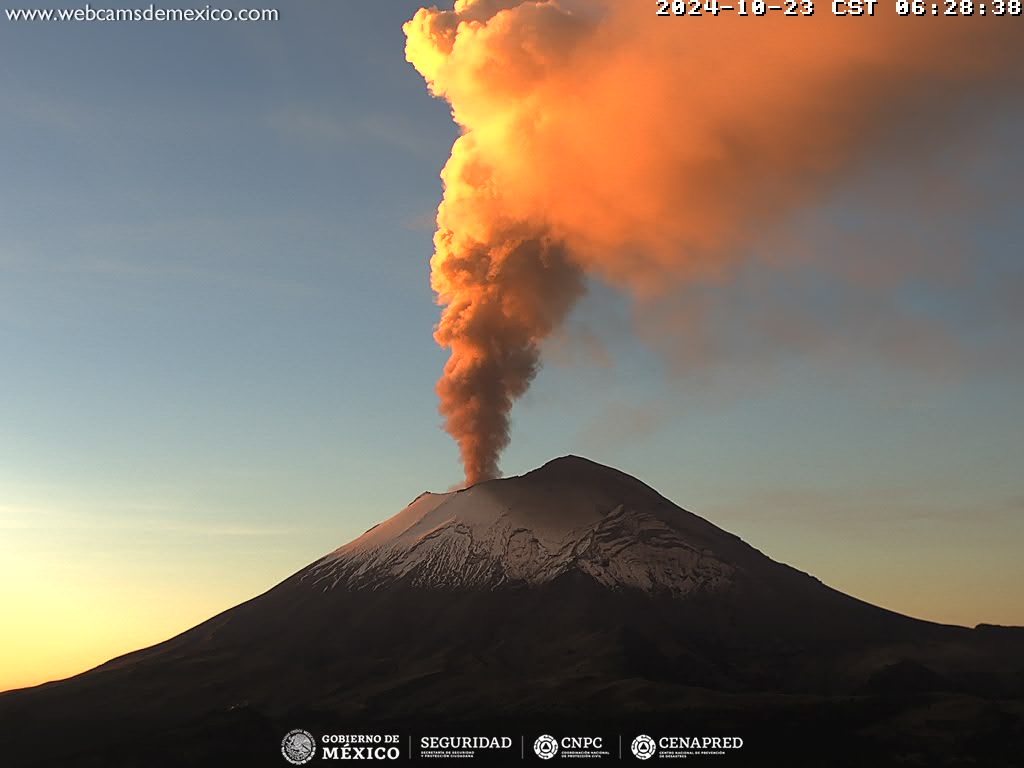 Popocatépetl registra 1007 minutos de tremor de alta frecuencia