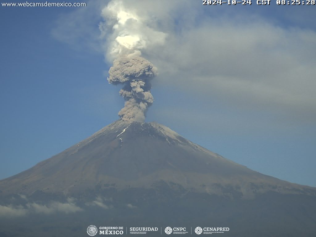 Ceniza del Popocatépetl llega hasta Yecapixtla en el estado de Morelos