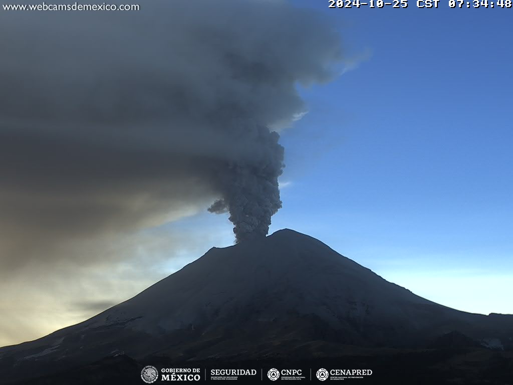 Popocatépetl registra 1005 minutos de tremor de alta frecuencia