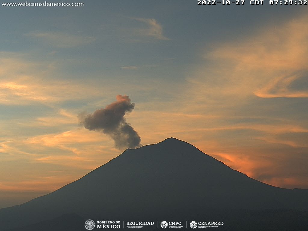Popocatépetl registra 61 exhalaciones en 24 horas