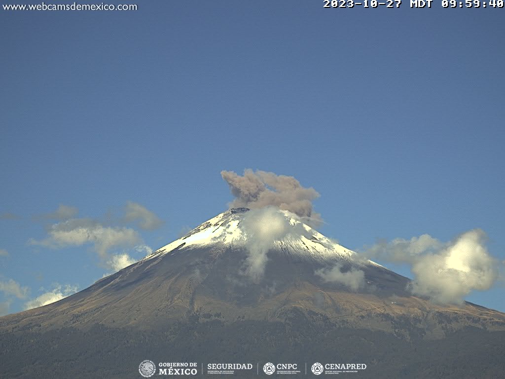 Popocatépetl registra 112 exhalaciones en 24 horas