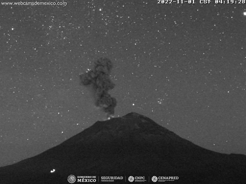 Popocatépetl emite 56 exhalaciones en 24 horas
