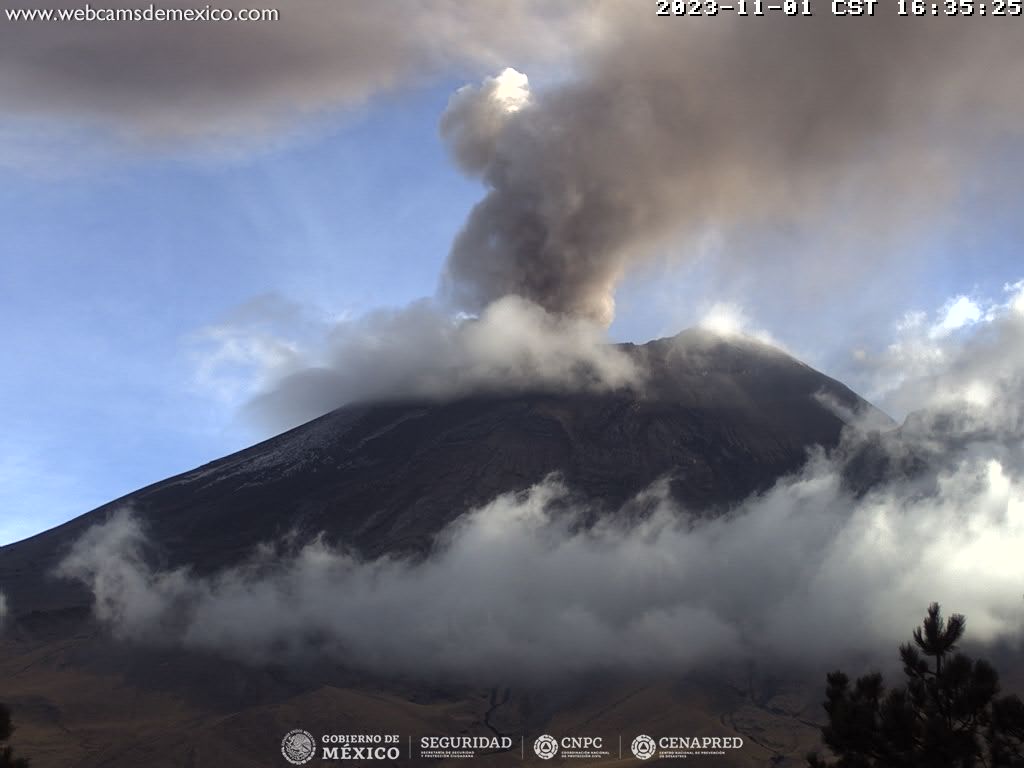 Volcán Popocatépetl registra 107 exhalaciones en 24 horas