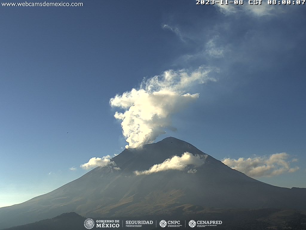 Popocatépetl registra 146 exhalaciones en 24 horas