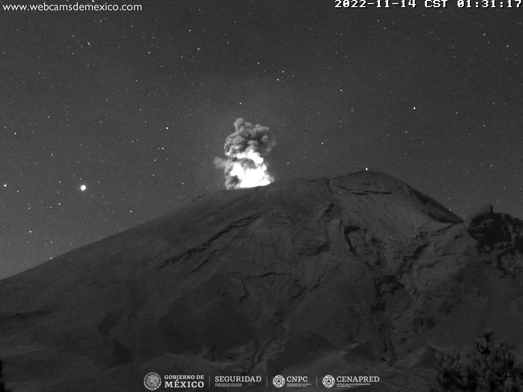 El Popocatépetl anda muy activo con 108 exhalaciones en 24 horas