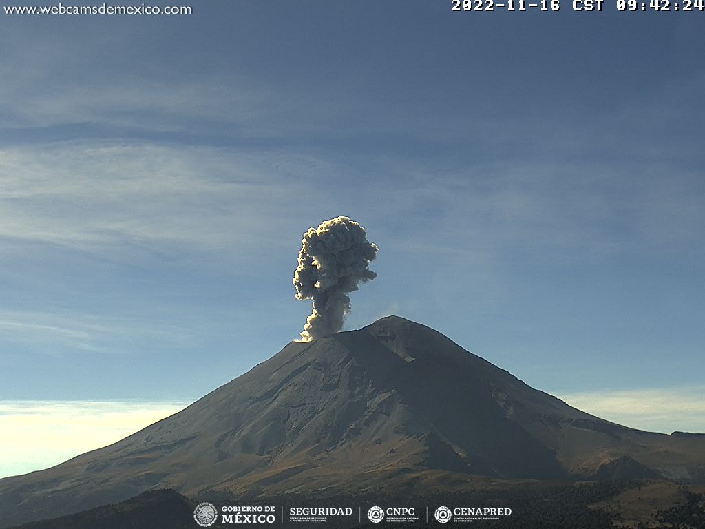 Popocatépetl registra 57 exhalaciones en 24 horas
