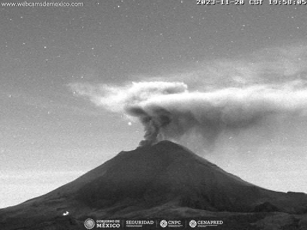 Popocatépetl registra 73 exhalaciones y 849 minutos de tremor